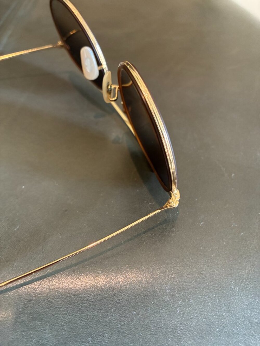 Ray Ban Round Double Bridge Sunglasses (Gold Frame) - Picture 7 of 12